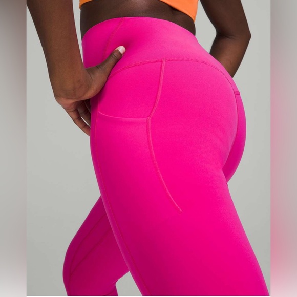 Lululemon Align High Rise Leggings Pants with Pockets 25" Size 2 in Sonic Pink - Picture 3 of 9